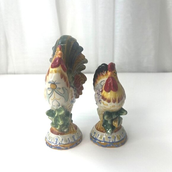 Fritz and Floyd Ricamo Rooster Hen Salt and Pepper Shaker Tuscany Collectible - Picture 2 of 10